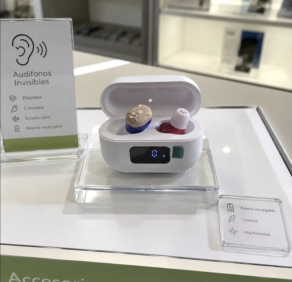 Audifono invisible recargable con estuche